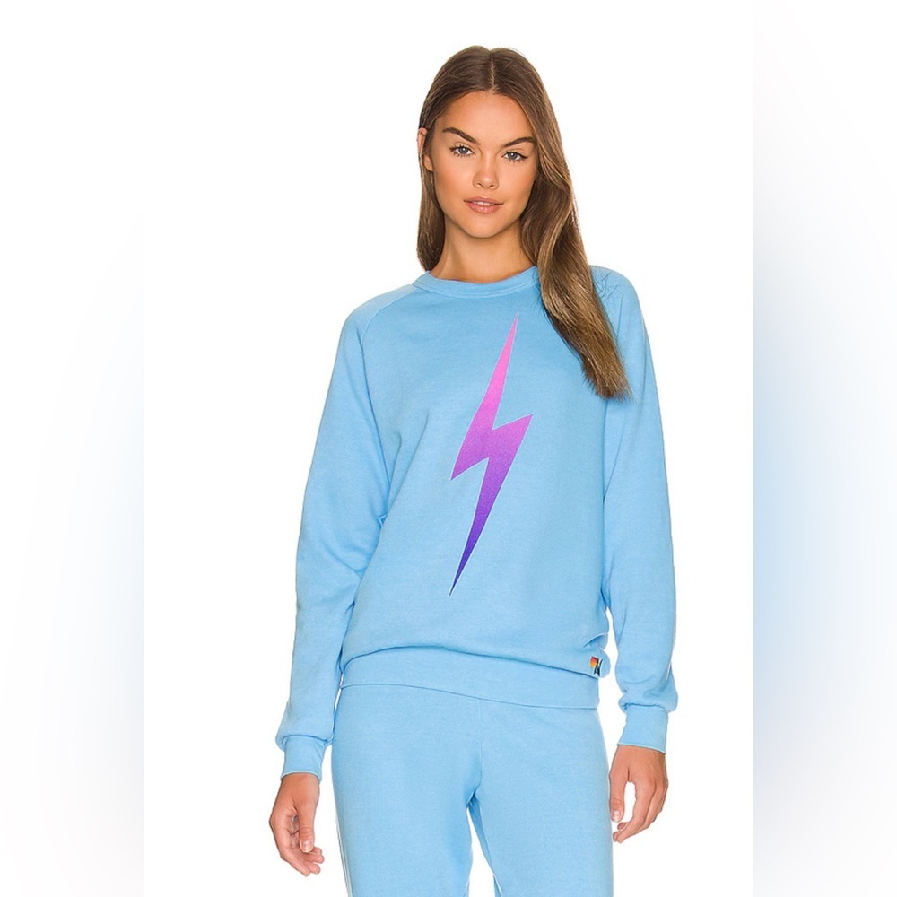 Aviator Nation Bolt Crew Sweatshirt Sky M